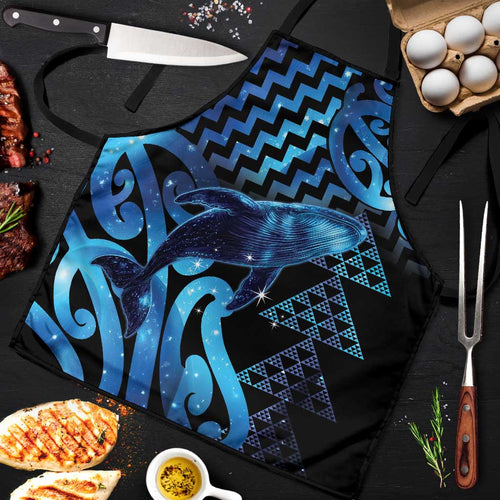 Humpback Whale Matariki New Zealand Apron NZ Maori Paikea Poutama Luxury Blue