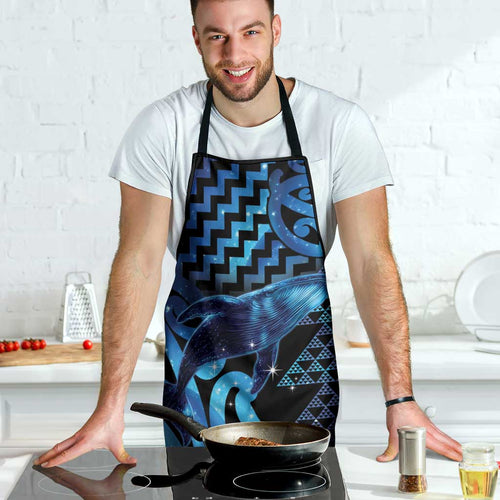 Humpback Whale Matariki New Zealand Apron NZ Maori Paikea Poutama Luxury Blue