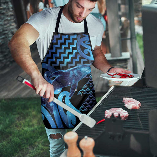 Humpback Whale Matariki New Zealand Apron NZ Maori Paikea Poutama Luxury Blue