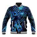 Humpback Whale Matariki New Zealand Baseball Jacket NZ Maori Paikea Poutama Luxury Blue