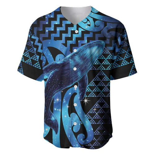 Humpback Whale Matariki New Zealand Baseball Jersey NZ Maori Paikea Poutama Luxury Blue