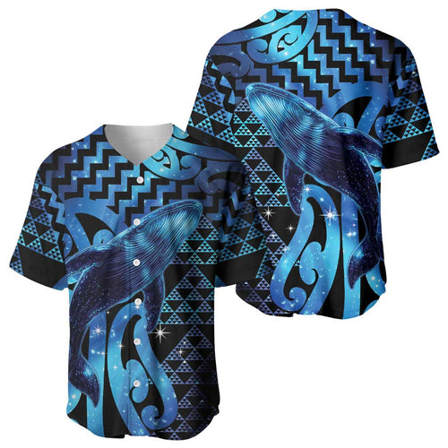 Humpback Whale Matariki New Zealand Baseball Jersey NZ Maori Paikea Poutama Luxury Blue