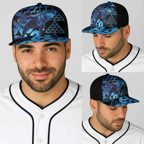 Humpback Whale Matariki New Zealand Baseball Net Cap NZ Maori Paikea Poutama Luxury Blue