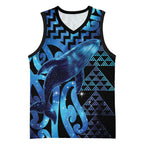 Humpback Whale Matariki New Zealand Basketball Jersey NZ Maori Paikea Poutama Luxury Blue
