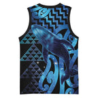 Humpback Whale Matariki New Zealand Basketball Jersey NZ Maori Paikea Poutama Luxury Blue