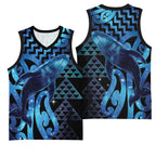 Humpback Whale Matariki New Zealand Basketball Jersey NZ Maori Paikea Poutama Luxury Blue