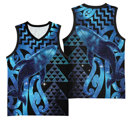 Humpback Whale Matariki New Zealand Basketball Jersey NZ Maori Paikea Poutama Luxury Blue