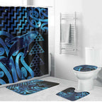 Humpback Whale Matariki New Zealand Bathroom Set NZ Maori Paikea Poutama Luxury Blue