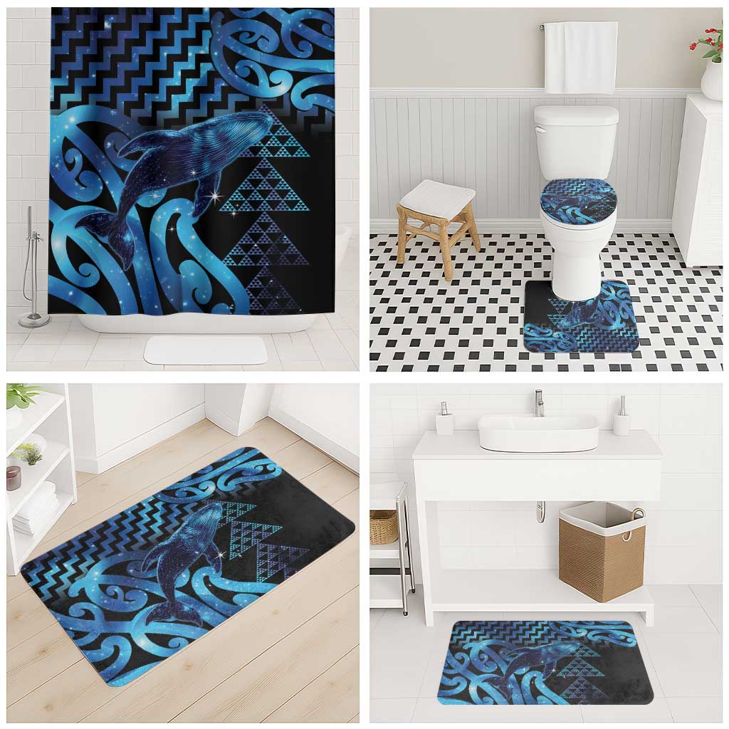 Humpback Whale Matariki New Zealand Bathroom Set NZ Maori Paikea Poutama Luxury Blue