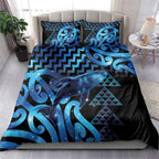 Humpback Whale Matariki New Zealand Bedding Set NZ Maori Paikea Poutama Luxury Blue