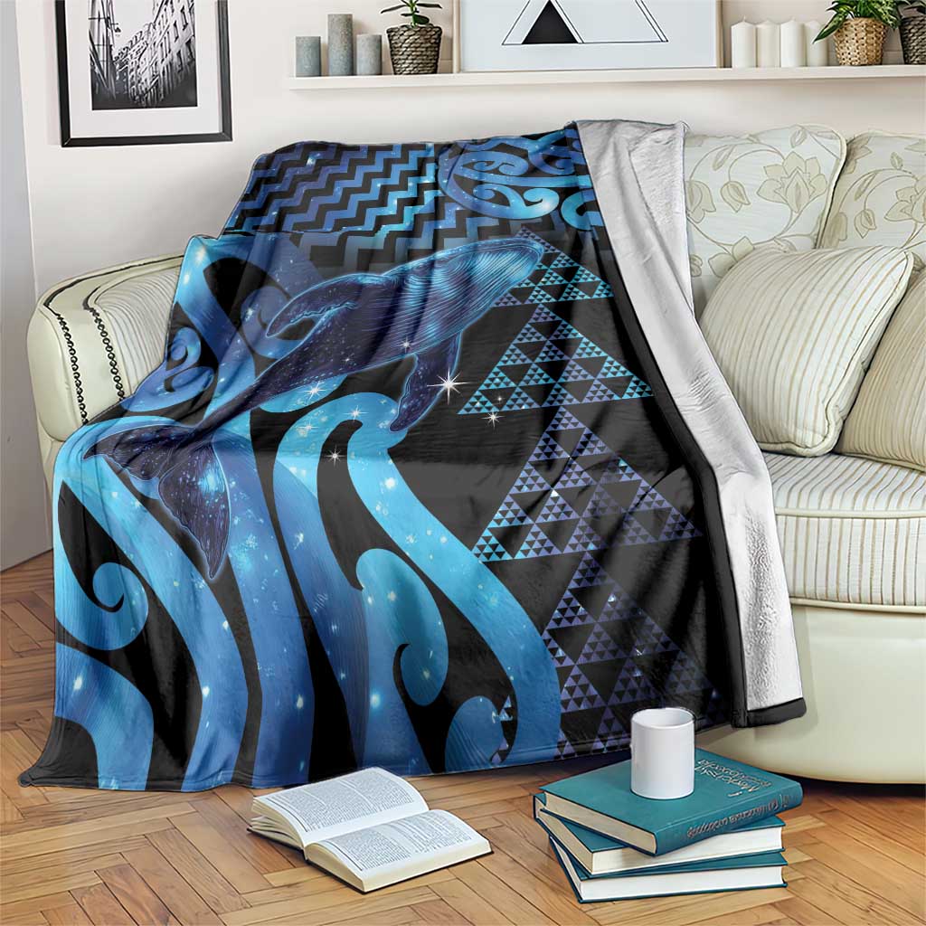 Humpback Whale Matariki New Zealand Blanket NZ Maori Paikea Poutama Luxury Blue