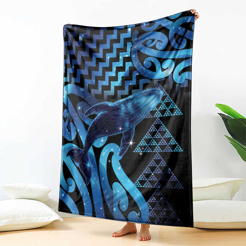 Humpback Whale Matariki New Zealand Blanket NZ Maori Paikea Poutama Luxury Blue