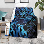 Humpback Whale Matariki New Zealand Blanket NZ Maori Paikea Poutama Luxury Blue