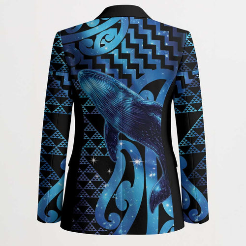 Humpback Whale Matariki New Zealand Blazer NZ Maori Paikea Poutama Luxury Blue