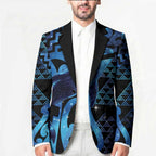 Humpback Whale Matariki New Zealand Blazer NZ Maori Paikea Poutama Luxury Blue