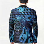 Humpback Whale Matariki New Zealand Blazer NZ Maori Paikea Poutama Luxury Blue