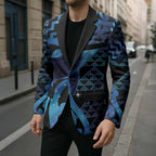 Humpback Whale Matariki New Zealand Blazer NZ Maori Paikea Poutama Luxury Blue