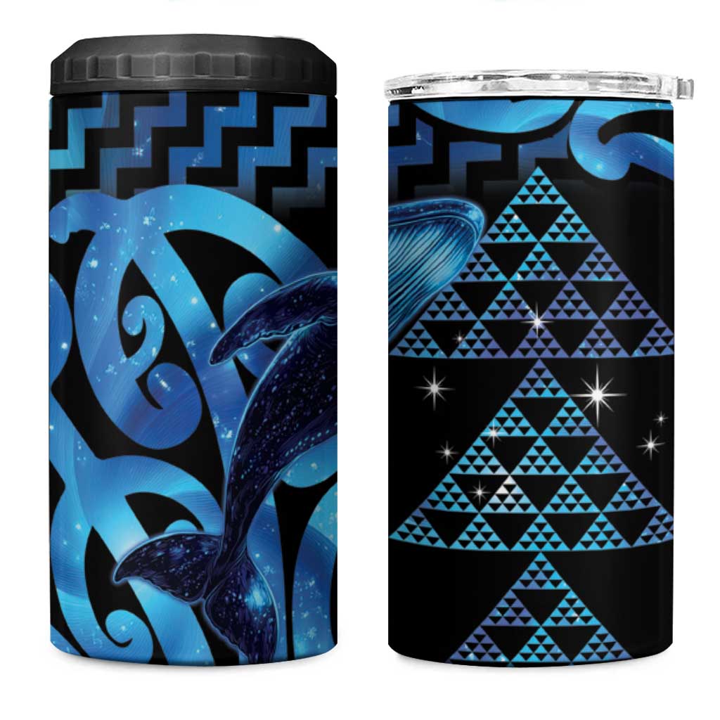 Humpback Whale Matariki New Zealand 4 in 1 Can Cooler Tumbler NZ Maori Paikea Poutama Luxury Blue