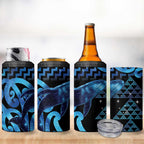 Humpback Whale Matariki New Zealand 4 in 1 Can Cooler Tumbler NZ Maori Paikea Poutama Luxury Blue
