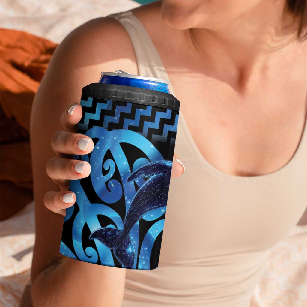 Humpback Whale Matariki New Zealand 4 in 1 Can Cooler Tumbler NZ Maori Paikea Poutama Luxury Blue