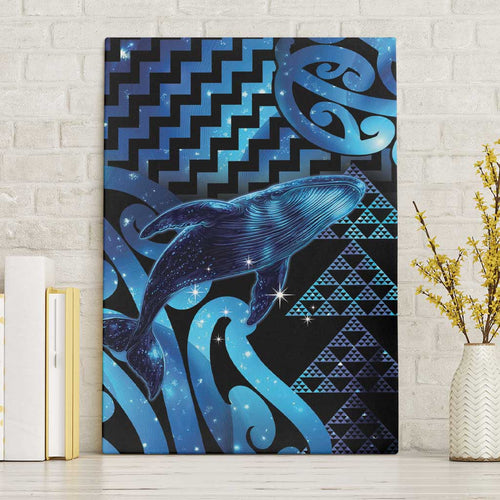 Humpback Whale Matariki New Zealand Canvas Wall Art NZ Maori Paikea Poutama Luxury Blue