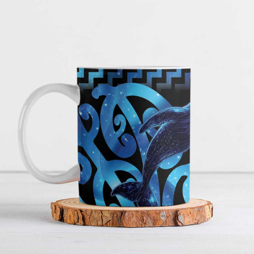 Humpback Whale Matariki New Zealand Ceramic Mug NZ Maori Paikea Poutama Luxury Blue