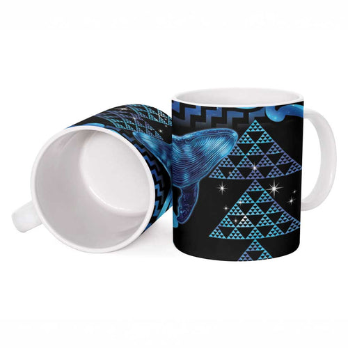 Humpback Whale Matariki New Zealand Ceramic Mug NZ Maori Paikea Poutama Luxury Blue
