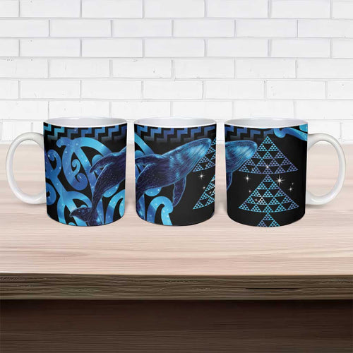Humpback Whale Matariki New Zealand Ceramic Mug NZ Maori Paikea Poutama Luxury Blue