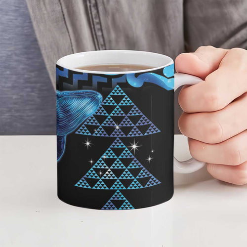 Humpback Whale Matariki New Zealand Ceramic Mug NZ Maori Paikea Poutama Luxury Blue