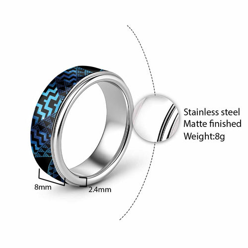 Humpback Whale Matariki New Zealand Classic Ring NZ Maori Paikea Poutama Luxury Blue