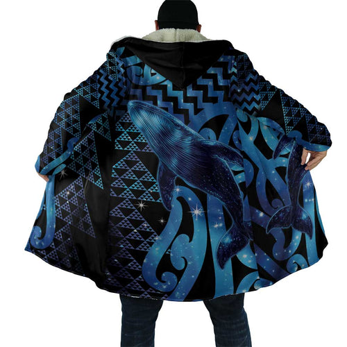 Humpback Whale Matariki New Zealand Cloak NZ Maori Paikea Poutama Luxury Blue
