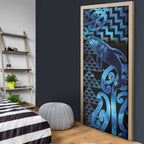 Humpback Whale Matariki New Zealand Door Cover NZ Maori Paikea Poutama Luxury Blue