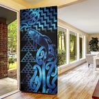 Humpback Whale Matariki New Zealand Door Cover NZ Maori Paikea Poutama Luxury Blue