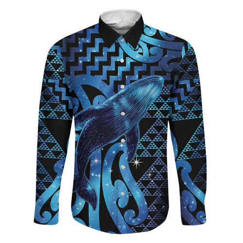 Humpback Whale Matariki New Zealand Family Matching Off Shoulder Short Dress and Hawaiian Shirt NZ Maori Paikea Poutama Luxury Blue