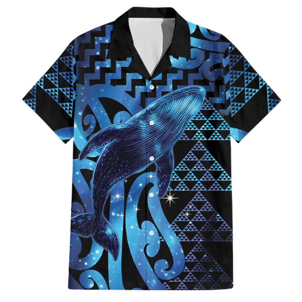 Humpback Whale Matariki New Zealand Family Matching Puletasi and Hawaiian Shirt NZ Maori Paikea Poutama Luxury Blue