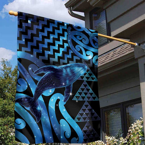 Humpback Whale Matariki New Zealand Garden Flag NZ Maori Paikea Poutama Luxury Blue