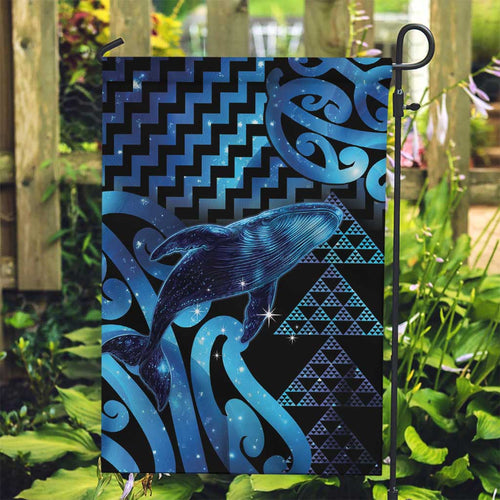 Humpback Whale Matariki New Zealand Garden Flag NZ Maori Paikea Poutama Luxury Blue