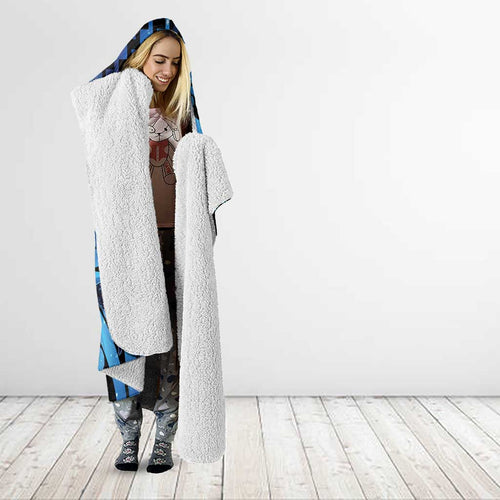 Humpback Whale Matariki New Zealand Hooded Blanket NZ Maori Paikea Poutama Luxury Blue