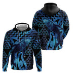 Humpback Whale Matariki New Zealand Hoodie NZ Maori Paikea Poutama Luxury Blue