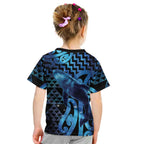 Humpback Whale Matariki New Zealand Kid T Shirt NZ Maori Paikea Poutama Luxury Blue