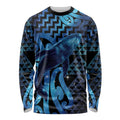 Humpback Whale Matariki New Zealand Long Sleeve Shirt NZ Maori Paikea Poutama Luxury Blue