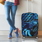 Humpback Whale Matariki New Zealand Luggage Cover NZ Maori Paikea Poutama Luxury Blue