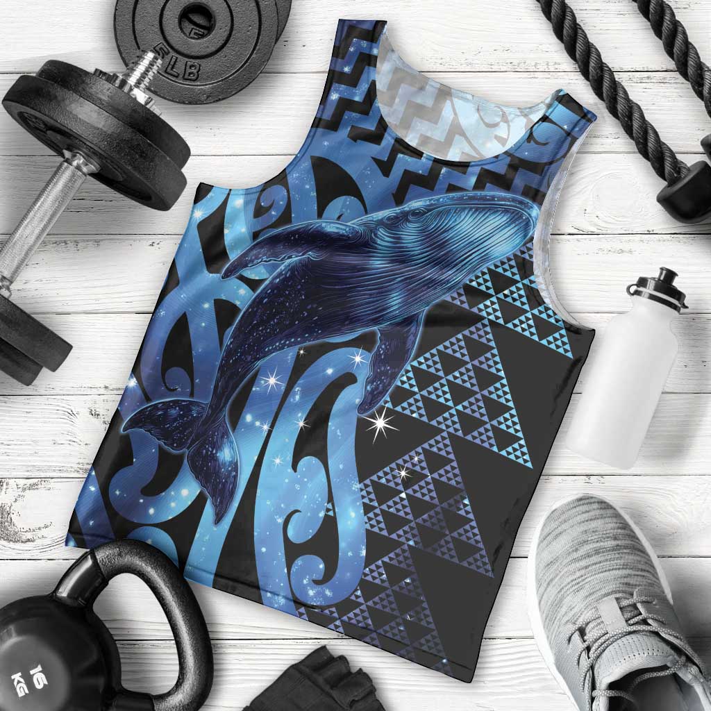 Humpback Whale Matariki New Zealand Men Tank Top NZ Maori Paikea Poutama Luxury Blue