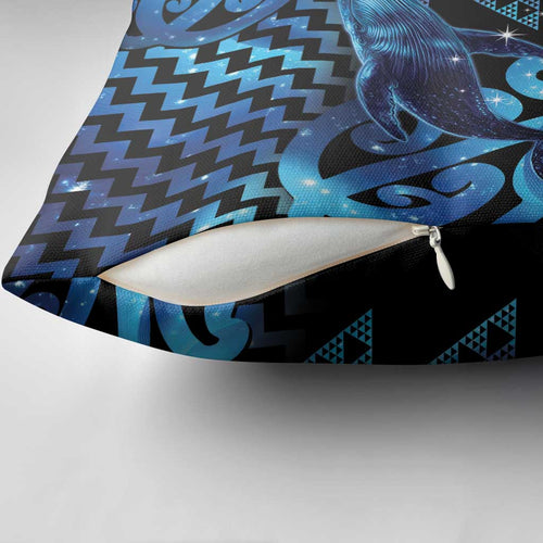 Humpback Whale Matariki New Zealand Pillow Cover NZ Maori Paikea Poutama Luxury Blue