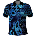 Humpback Whale Matariki New Zealand Polo Shirt NZ Maori Paikea Poutama Luxury Blue