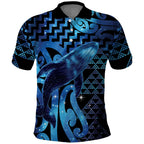 Humpback Whale Matariki New Zealand Polo Shirt NZ Maori Paikea Poutama Luxury Blue