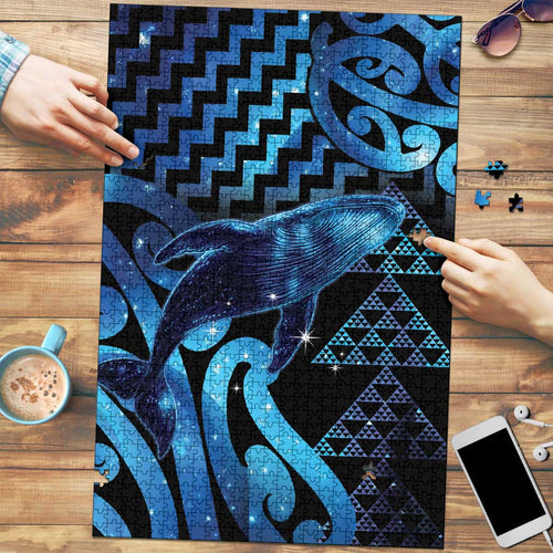 Humpback Whale Matariki New Zealand Puzzle NZ Maori Paikea Poutama Luxury Blue