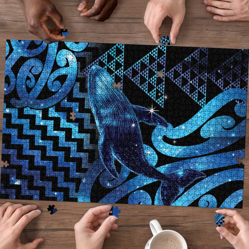Humpback Whale Matariki New Zealand Puzzle NZ Maori Paikea Poutama Luxury Blue