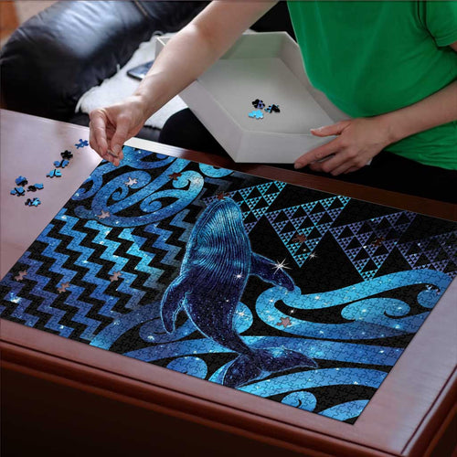 Humpback Whale Matariki New Zealand Puzzle NZ Maori Paikea Poutama Luxury Blue