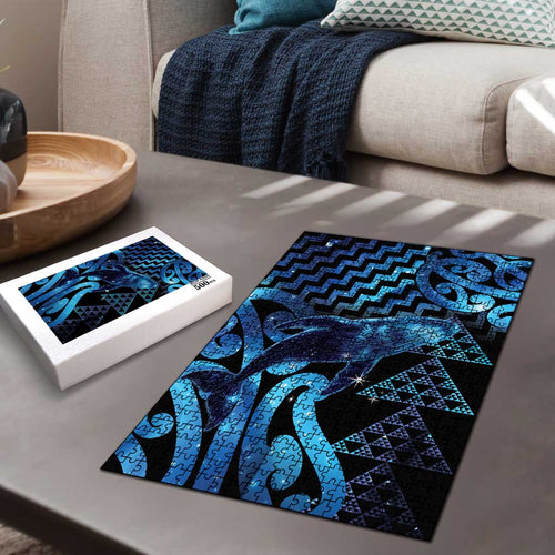 Humpback Whale Matariki New Zealand Puzzle NZ Maori Paikea Poutama Luxury Blue